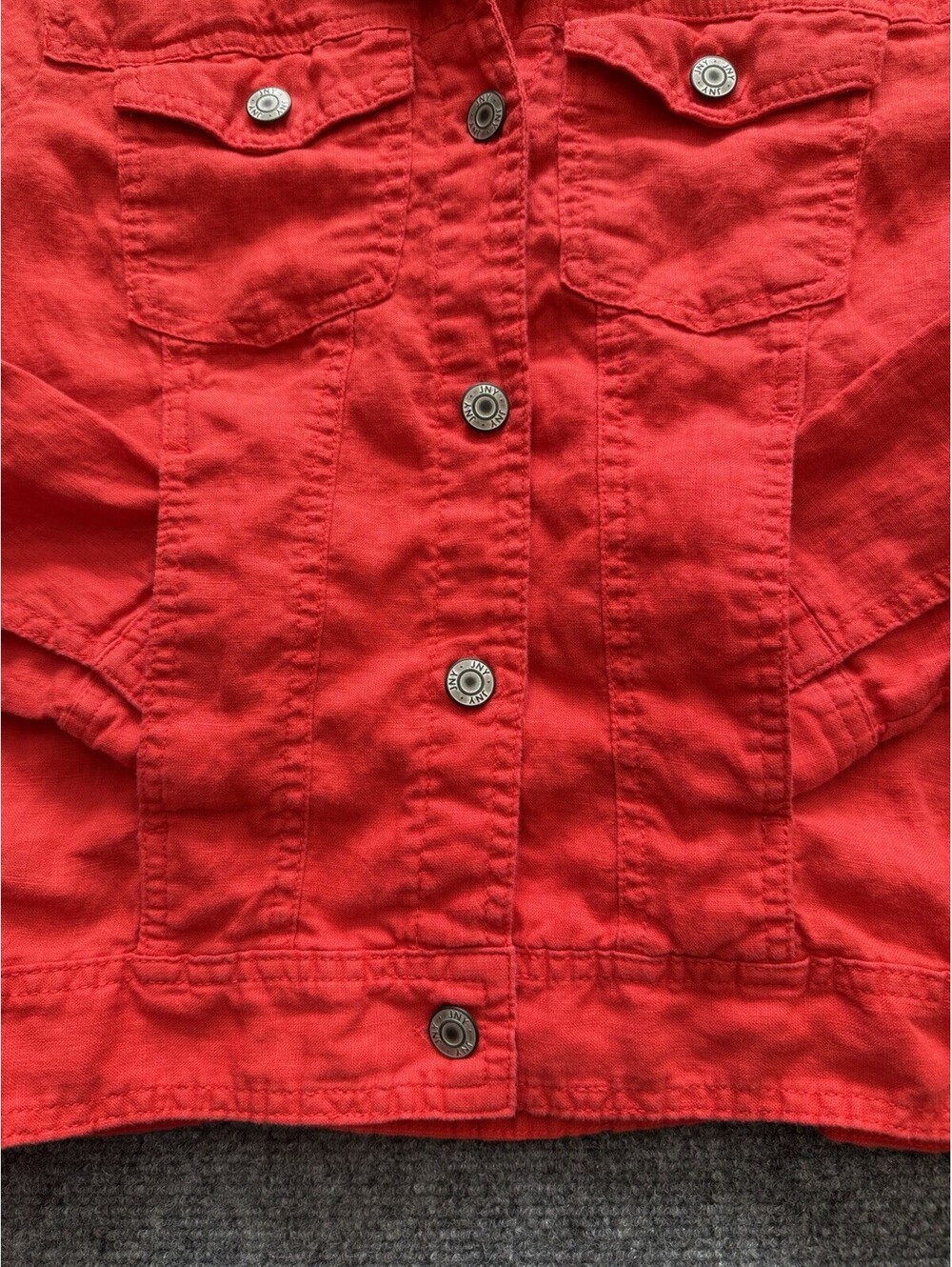 JNY Jones New York 100% Linen Jacket Natural Fibers Layers Fall Spring Casual S - Picture 6 of 15